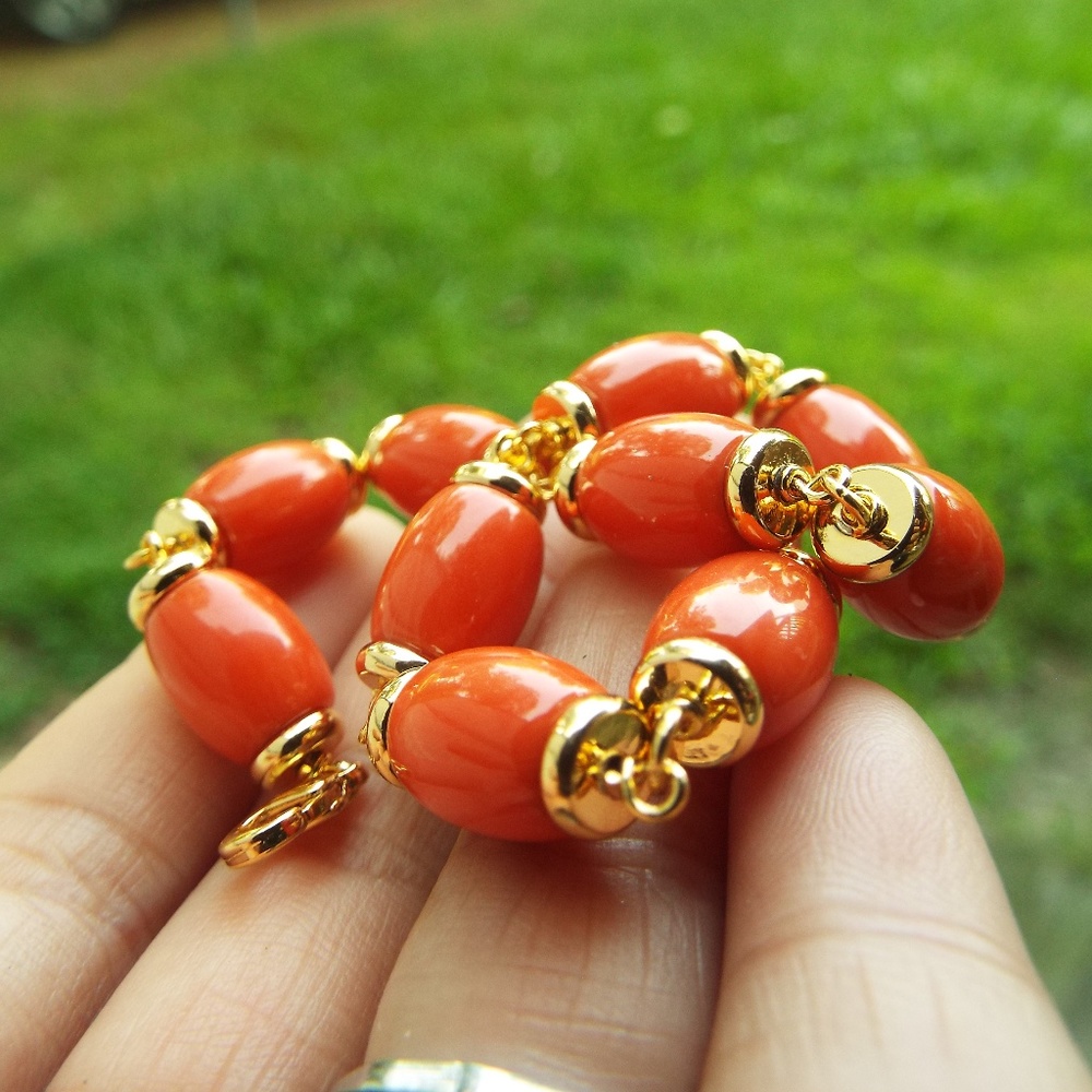 Fashion cylinder glass beads bracelet